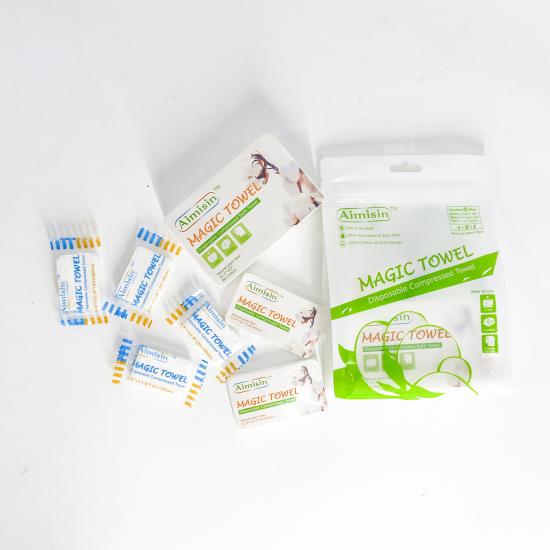 Disposable compressed magic cleaning towel